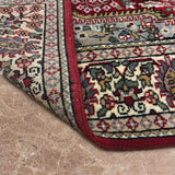 Yamira - Hand Knotted Wool Rug in Crimson Red/Ivory