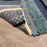 Samudra Raag – Hand Woven Wool Rug in Teal Blue/Ivory