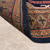 Konya – Hand Knotted Wool Rug in Navy Blue/Rust