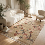 Petal Vana – Hand Woven Jute Rug in Beige