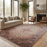 Siminara – Hand Knotted Silk Rug in Peach/Ivory