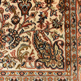 Gulafroz – Hand Knotted Silk Rug in Cream/Peach
