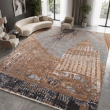 Winter Metropolis – Hand Knotted Wool Rug in Grey/Brown