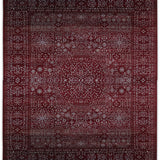 Crimson Patina – Hand Knotted Wool Rug in Maroon/Grey