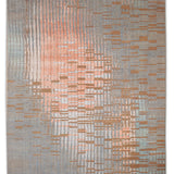 Copper Frequency – Hand Knotted Wool Rug in Blue/Orange