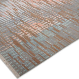Copper Frequency – Hand Knotted Wool Rug in Blue/Orange