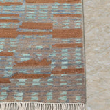 Copper Frequency – Hand Knotted Wool Rug in Blue/Orange