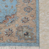 Firouza Bagh – Hand Knotted Wool Rug in Sky Blue/Tan Brown