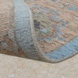 Firouza Bagh – Hand Knotted Wool Rug in Sky Blue/Tan Brown