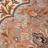Mahzar-e-Gul – Hand Knotted Silk Rug in Navy Blue/Peach