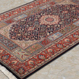 Ardabil Mehr – Hand Knotted Wool Rug in Navy Blue/Red