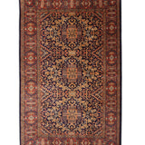 Koh-e-Atash – Hand Knotted Wool Rug in Navy Blue/Rust