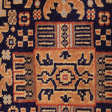 Koh-e-Atash – Hand Knotted Wool Rug in Navy Blue/Rust