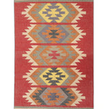 Desert Totem – Hand Woven Jute Rug in Red/Beige