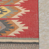 Desert Totem – Hand Woven Jute Rug in Red/Beige