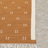 Sunseed – Hand Woven Cotton Rug in Mustard Yellow/White