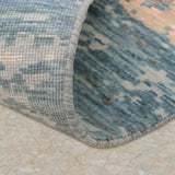 Tidebreak – Hand Knotted Wool Rug in Teal Blue/Cream