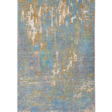 Blue Alloy – Hand Knotted Wool Rug in Blue/Mustard Yellow
