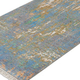 Blue Alloy – Hand Knotted Wool Rug in Blue/Mustard Yellow