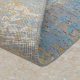Blue Alloy – Hand Knotted Wool Rug in Blue/Mustard Yellow