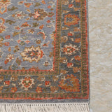 Gul-e-Khaak – Hand Knotted Wool Rug in Grey/Burnt Orange