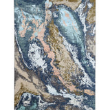 Coastal Strata – Hand Knotted Wool Rug in Blue/Tan Brown