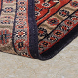 Darbari Rosette – Hand Knotted Wool Rug in Navy Blue/ Rust