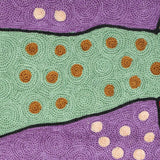 Garden Guardians – Chain Stitch Embroidery Cotton Rug in Pistachio Green/Purple