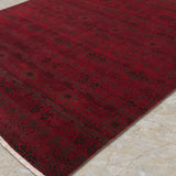 Night Garden – Hand Knotted Wool Rug in Maroon/Dark Green