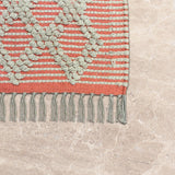 Pastel Lattice – Hand Woven Cotton Rug in Cream