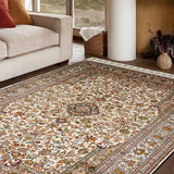 Heer - Hand Knotted Silk Rug In Cream/Mushroom Brown