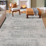 Zaruna - Hand Knotted Wool Rug in Light Grey/ Slate Grey
