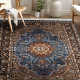 Sapphire of Persia - Hand Knotted Wool Rug In Royal Blue/Beige