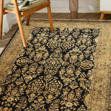 Nawroz - Hand Tufted Wool Rug In  Black/Gold