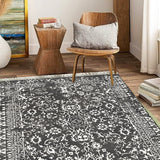Surkh - Hand Knotted Wool Rug In Slate Grey/White