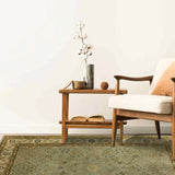 Jahan-e-Gul - Hand Tufted Wool Rug In  Pastel Green / Beige