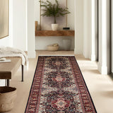 Caravan - Hand Knotted Wool Rug In Wine Red/Navy Blue