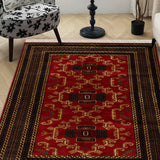 Tamineh - Hand Knotted Wool Rug In Crimson Red/Brown