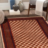 Ravella - Hand Knotted Wool Rug In Beige/Brick Red