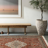 Viraat - Hand Knotted Wool Rug In  Rust/Ivory