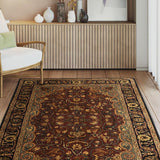 Chhaya Tarang - Hand Tufted Wool Rug In Chocolate Brown / Black