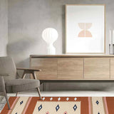 Balkan - Hand Woven Cotton Rug In Beige /Rust