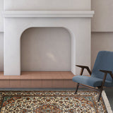 Sangam raha - Hand Knotted Silk Rug In Cream/Mushroom Brown