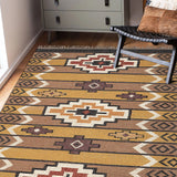 Asfar - Hand Woven Jute Rug In Brown/Mustard