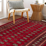 Mehrbaf - Hand Knotted Wool Rug In Velvet Red/Cream