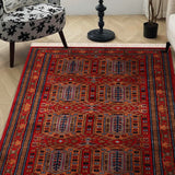 Mahsa - Hand Knotted Wool Rug In  Maroon/Brown