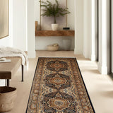 Persian Paradise - Hand Knotted Wool Rug In Mushroom Brown/Navy Blue