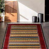 Aurea - Hand Knotted Wool Rug in Maroon/Yellow