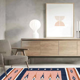 Yalda - Hand Woven Jute Rug In Peach/Blue