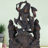 Krishna & Kalia Naag - Sculpture in Brass